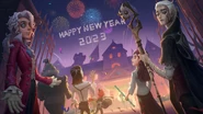 Happy New Year! With New Year's Eve fireworks, the manor welcomed a new year! What will happen in 2023 too? I'm excited now ♪ (Twitter)