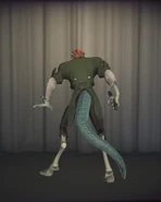 Evil Reptilian In-Game Model Back View