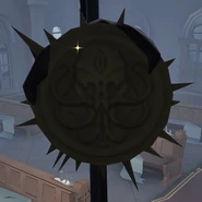 Close-up of the symbol detail on the cipher.