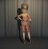 The character's back view