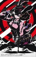 "【The Phantom Thieves of Hearts Member Profile】 Name: Haru Okumura Code: Noir Seeming reserved and eccentric, Haru Okumura is actually a very kind-hearted uptown girl. Reluctant to be a subservient puppet of her father Kunikazu Okumura, she becomes a "beauty thief" Noir. This time, Haru will appear in the disguise of Gardener Emma woods and visit our manor!" - NOIR and Haru Okumura Promotional Art by @p_kouhou (Facebook, Twitter)
