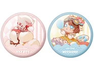 Candy Girl (right) featured on a badge in the Dessert Theme Series.
