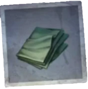 Green Cloth - Thin, delicate green cloth. There are marks on the edges from which it has been cut. It can be seen that whoever cut it is very good at handling this kind of fabric. The fabric is very soft, and the cut is very smooth.