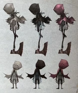Black Coal Concept Art from the Official Japanese Art Book along with White Sugar and Crimson Axe