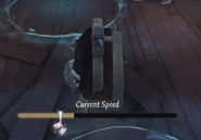 Max speed when rolling through a slow (blue) Music Box. Usually, without using boosts, max speed reaches half of the bar rather than 1/3.