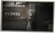 Lydia standing in front of the Lydia Jones Clinic