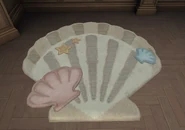 The shell rug as seen in the player's lobby.