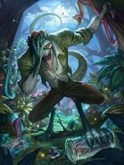 "Unfortunate as he is turning into a reptile might be the best thing that has happened to him." - 2021 Global Character Day Artwork by KaCheong Liew (Twitter)