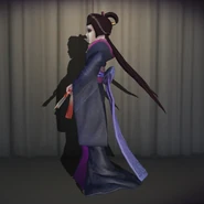 The costume's left side view