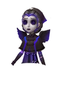 A card sprite of an unreleased B-Tier angel costume with a purple and black color scheme from the game files