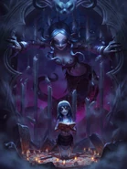 "As the Dream Witch casts her ritual, you wouldn't want to be there for you might be the one sacrificed! It's Yidhra's Character Day today! Let's wish her a fruitful seance!" - 2021 Global Character Day Art (Twitter)