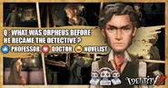 "What was Orpheus, our "detective" in the game, before he became a "detective"?" - DIY Paper Models Giveaways (Facebook)