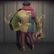 The costume's back view