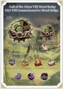 Call of the Abyss VIII Commemorative Metal Badge