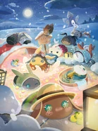 Cold and cold!! It's been so cold lately! Little bunny jump into the hot spring to warm up! Be careful not to soak too long, hot! Detectives, it's getting cold and keep warm. Remember to add more clothes, don't catch a cold! (Facebook)