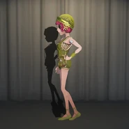 The costume's left side