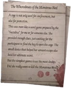 Monstrous Bird's Case File, Page 1, The Whereabouts of the Monstrous Bird.