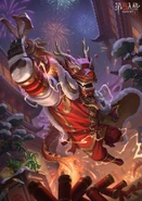 "Lions dance, awakening the lively echoes of spring. Join Bane in welcoming the arrival of the Chinese New Year together!" - Lightning Claw and Jade Dragon Poster by 野蜂-C (Twitter)