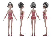 Female Dancer's beta model, notice that she has no purse and has a transparent white hat. Render by: @oletusarchives