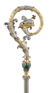 A Pontifical Crosier, the inspiration for this accessory's appearance