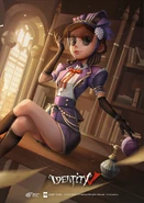 "She casts her gaze of elegance as she looks for tranquility. Set your worries aside for the Perfumer's beautiful violet costume is here!" - "Regal Maiden" Poster (Twitter)