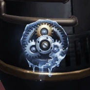 Close-up of Frozen Gear while equipped in game