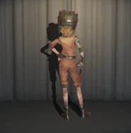 The costume's back view