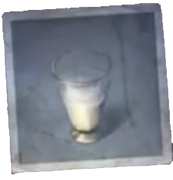 Half a Glass of Milk - The milk stains on the wall are very wide, as if someone tried to drink half a cup in one mouthful. Upon smelling it carefully, the scent of a certain plant extract comes to mind.