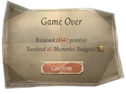 Showed menu when the time is up.