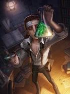 "gazing into the origin of humans is the all-knowing Professor Luchino. Evolution seems incredible when he's studying it!" - Professor Release Art (Twitter)