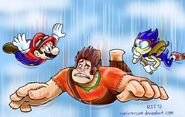 Sonic and Mario with Wreck-it Ralph