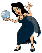 Scylla's official artwork, while she's holding her crystal ball.