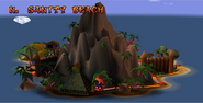 The N. Sanity Island, as seen in the level select screen of Crash Bandicoot.