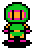 Green Bomberman's sprite from Super Bomberman 3.