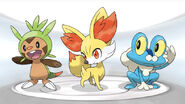 Chespin, Fennekin and Froakie