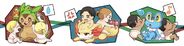 Chespin, Fennekin and Froakie caring Human Babies