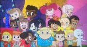 Full Harvey Girls Fanonever! cast (top row: Frufru, Gerald, The Bow and Bobby; center row: Tiny, Lucretia, Mayda, Melvin, Pinkeye and Fredo; bottom row: Wendy, Gloriyana, Dot, Lotta, Audrey, Richie and Casper)