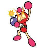 Red Bomberman's official artwork from Super Bomberman R Online.