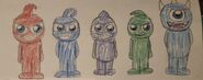 Short Goon Minions and a cyan one-eyed goon monster.