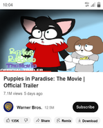 a screenshot of the trailer of Puppies in Paradise: The Movie