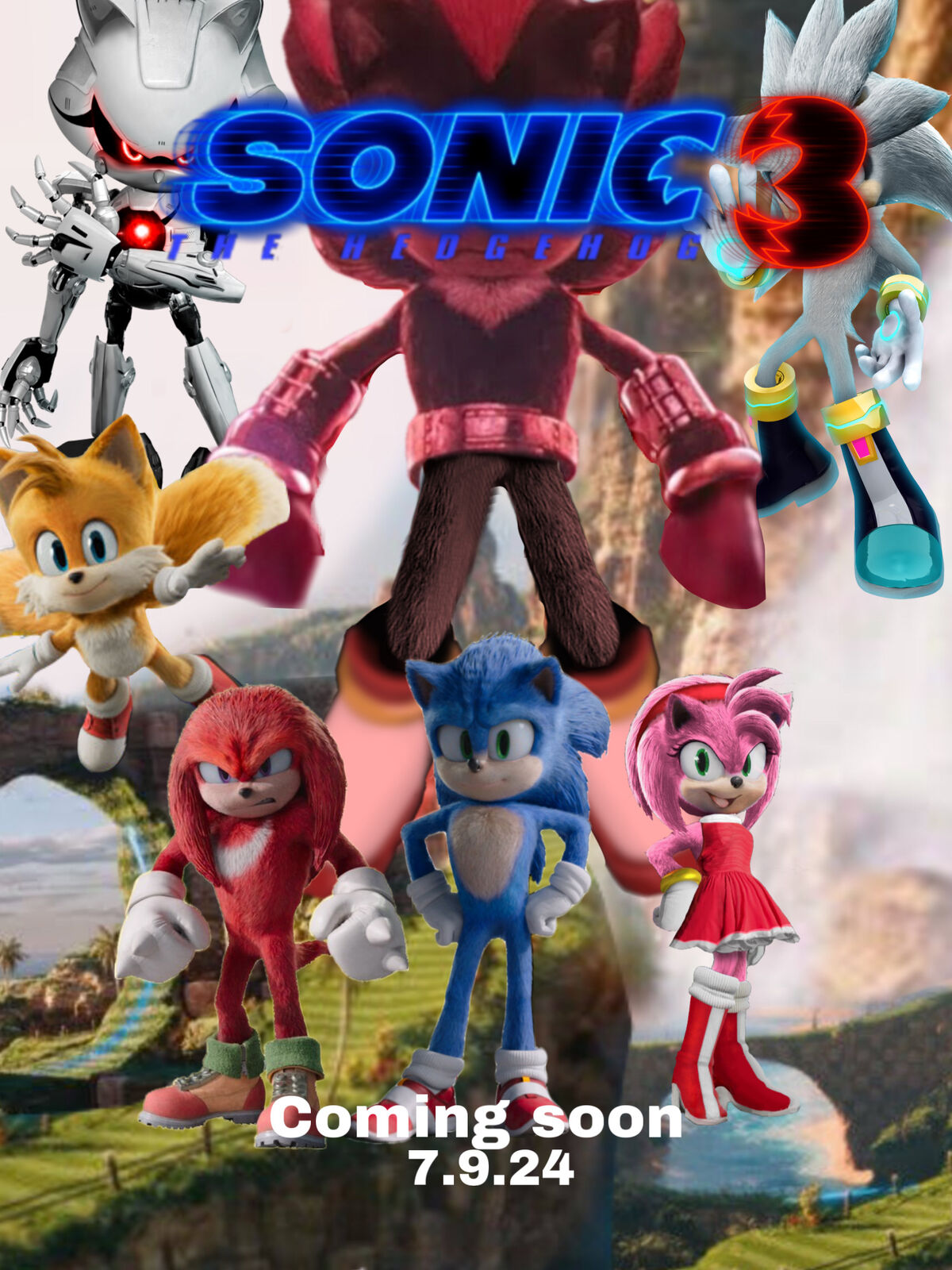 Sonic 3 poster edit by me (2024) in 2023