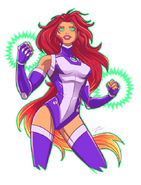 Concept of Starfire's appearance in Superman: All-Star Warriors and Justice League 2