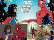 Spider-Man and Ms. Marvel Fist Bumping