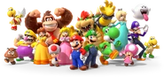 An official group render of various Super Mario characters since May 2025.