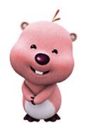 One of Loopy's official renders from Pororo the Little Penguin's first season, while smiling.