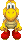 An overworld sprite of a red Koopa Troopa from Mario & Luigi: Superstar Saga + Bowser's Minions.