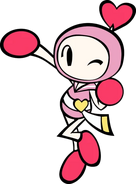 Pink Bomberman's official artwork from Super Bomberman R.