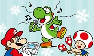 Mario Yoshi Toad Karaoke Artwork.png (81 KB) A 2D artwork of Mario playing on the Wii U GamePad with Yoshi singing and Toad playing the maracas.
