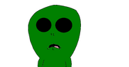 Alien's weird face.