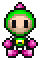 Green Bomberman's sprite from the 2005 video game Bomberman.